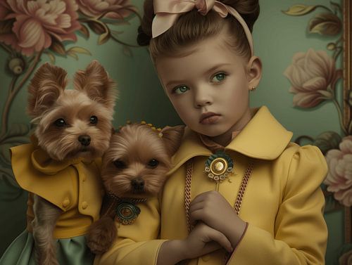 Portrait d'art "Me and my dogs&quot ;