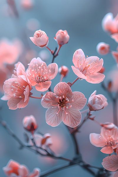 Zartrosa Blüten an schlanken Zweigen von Art & Soul Creations