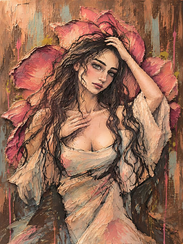 Die Frau und die Blume