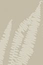 Abstract botanisch. Zomervarens in wit op klei. van Dina Dankers thumbnail