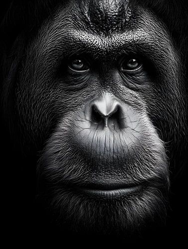 Gorilla – Tiefe Ruhe und stille Macht in Schwarzweiß