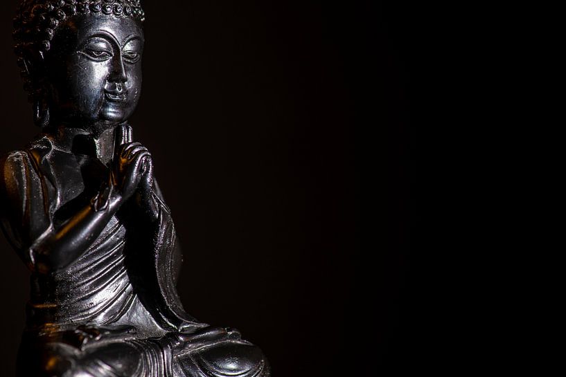 Meditativer Buddha vor schwarzem Hintergrund von Alexander Baumann