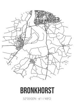 Bronkhorst (Gelderland) | Landkaart | Zwart-wit van Rezona