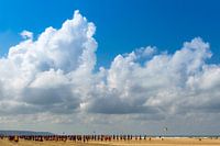 Parasollen aan het Franse strand