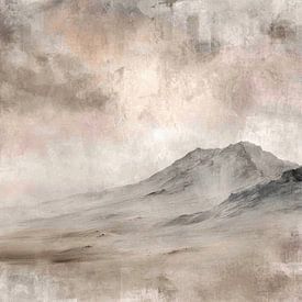 Abstract landscape - Misty mountains in shades of grey by BowiScapes - Fine Art Landscapes