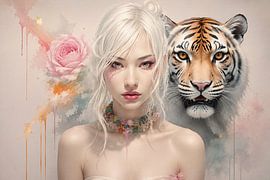 White Cat With Lady