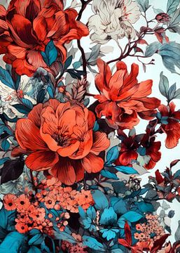 Bloemen plantaardige kunst van JBJart Justyna Jaszke