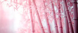 Bambuswald in sanften Rosa-Tönen von Poster Art Shop