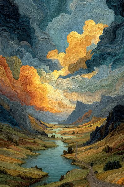 picturesque abstract colourful landscape by Egon Zitter