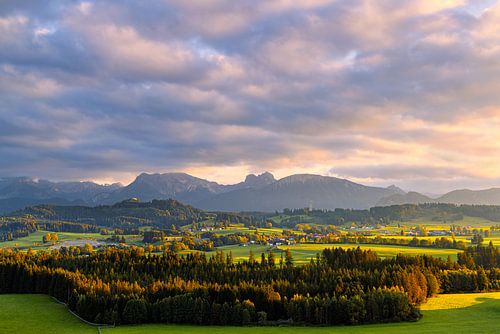 Sonnenuntergang im Allgäu, Bayern, Deutschland von Henk Meijer Photography