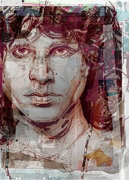 Jim Morrison, (the Doors) pop art van Jos Hoppenbrouwers