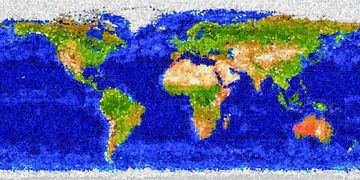 Kubistische wereldkaart