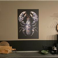 Customer photo: Lobster (no. 5) in delft blue, lobster, artistic lobster - excluding no. 5 by Dunto Venaar, on canvas