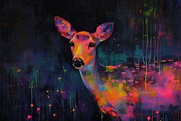 Neon Whisper Fawn by Art Whims