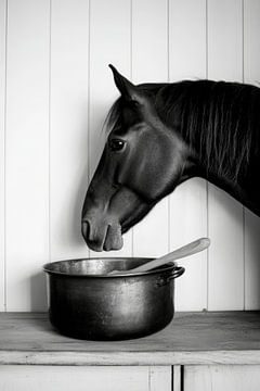 Paard kookpot van Poster Art Shop