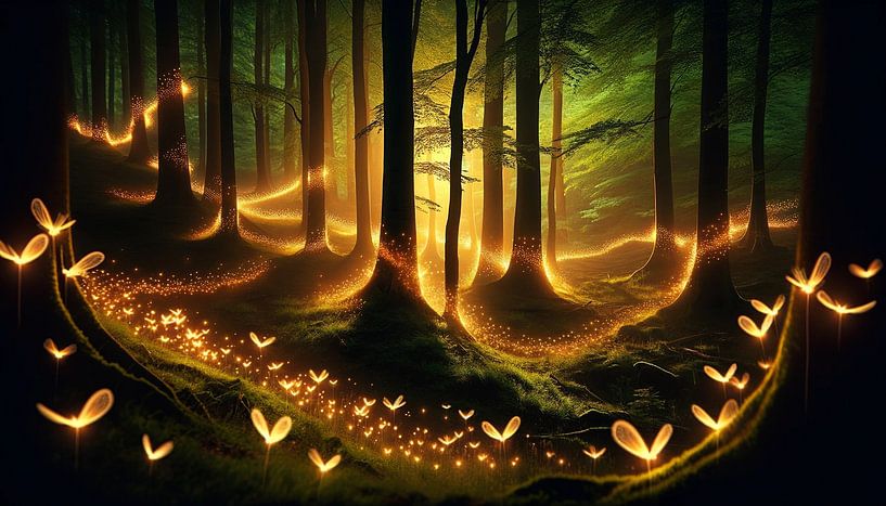 Vuurvliegmagie in het spookbos van artefacti