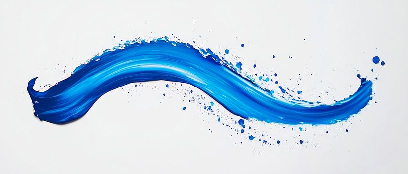 Dynamic blue colour track on white by Poster Art Shop