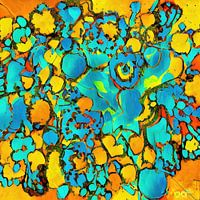 Peinture abstraite avec fantaisie florale