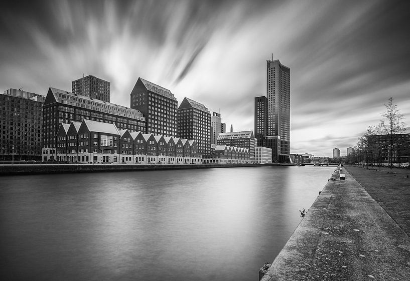 Eisenbahnhafen Rotterdam in schwarz-weiß von Ilya Korzelius