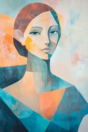 Cool colours and geometric shapes - Portrait by Poster Art Shop