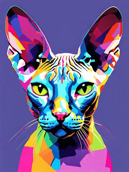 Sphynx Kat Pop Art 2 van MIROKKU