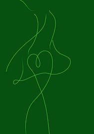 Dancing woman in lines - green by Moyze