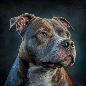 Portret van een Amerikaanse Staffordshire Terrier Illustratie van Animaflora PicsStock