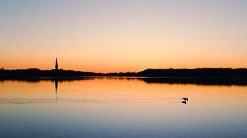 Zonsondergang bij De Poel in Amstelveen van Richard Stoop