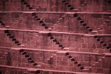 Detail van trapput Chand Baori , India van Karel Ham