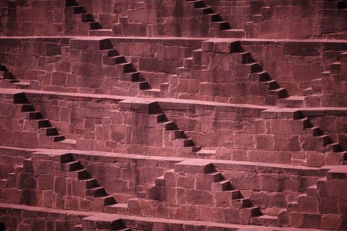 Détail de la cage d'escalier Chand Baori, Inde