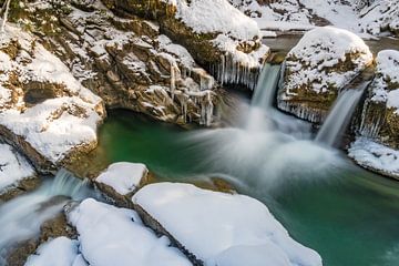 Waterfall in winter by MindScape Photography