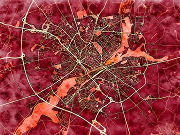 Kaart van Saint-Quentin in de stijl 'Amber Autumn' van Maporia