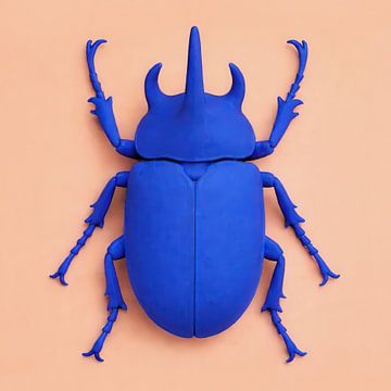 Käfer Blau auf Pfirsich