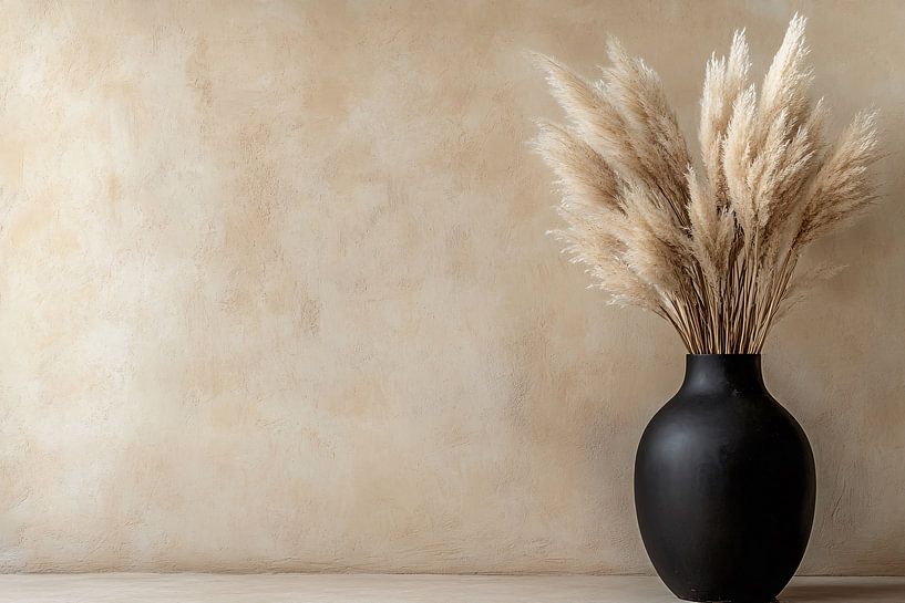 Elegant vase with pampas grass by Imperial Art House