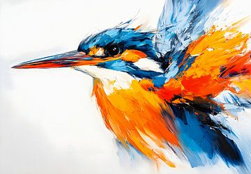 Abstract IJsvogel Portret van But First Framing