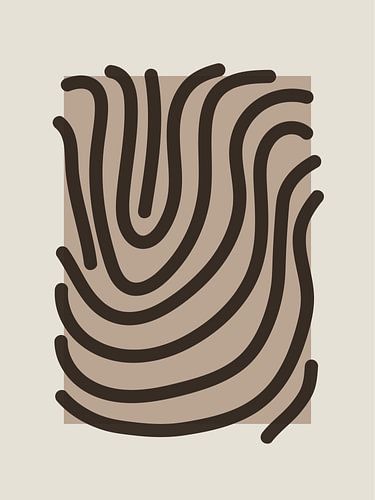 Fingerprint - grafische vorm op taupe achtergrond