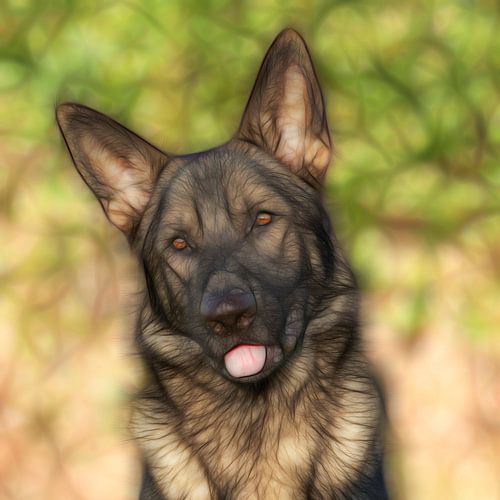 Porträt Deutscher Schäferhund - Glühen