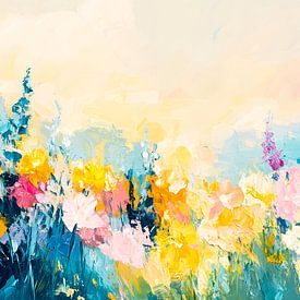 Abstract flower field in summer tones by Imperial Art House