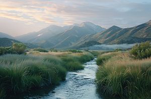 Hoches Gras am Fluss