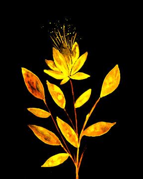 Abstrakte Goldene Blume von Sebastian Grafmann