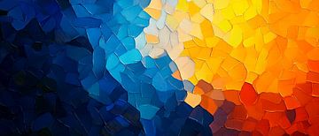 Explosion of colour in blue and orange by Poster Art Shop