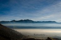 Bromo Volcano with temple, Java, Indonesia by Olivier Van Acker thumbnail