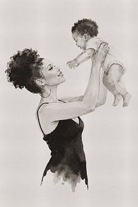 Tender Ink – Porträt von Mutter und Kind in ostindischer Tinte