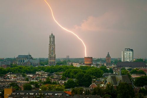 Bliksemschicht boven Utrecht.