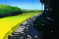 Painting of a landscape with interesting shadows on a track by Tanja Udelhofen thumbnail