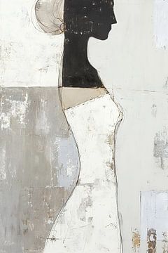 Vrouw Silhouet | Grace in Monochrome van De Mooiste Kunst