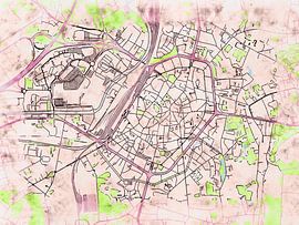 Karte von Bergen im stil 'Soothing Spring' von Maporia