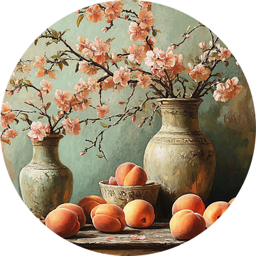 Stilleven met Perzikbloesems iv van Studio BB