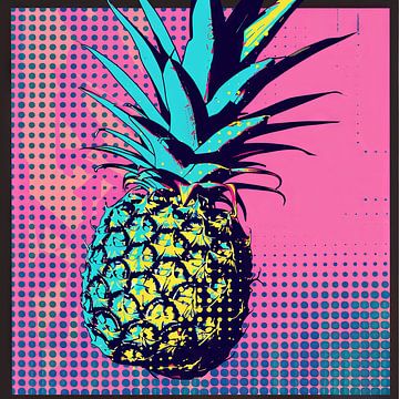 Pop Art Ananas - Levendige, op Warhol geïnspireerde muurkunst van Felix Brönnimann