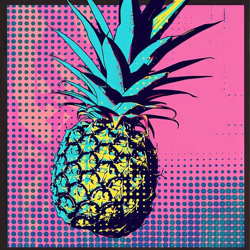Pop Art Ananas - Levendige, op Warhol geïnspireerde muurkunst